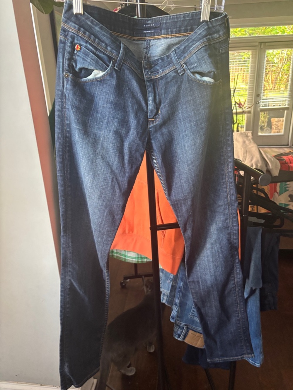 Hudson Jeans Straight Leg Dark Blue Denim
